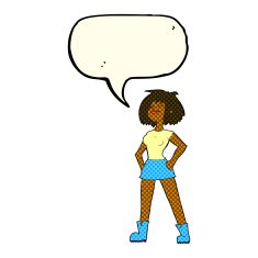 cartoon capable woman with speech bubble N6