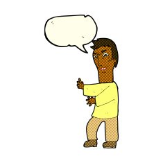 cartoon angry man with speech bubble N48