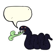 cartoon snake with speech bubble N37