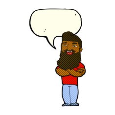 cartoon proud man with speech bubble N16