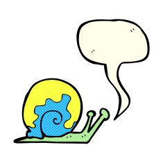 cartoon snail with speech bubble N22