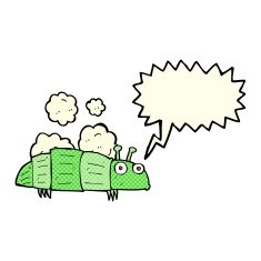 cartoon bug with speech bubble N21