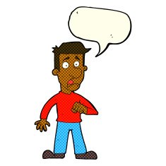 cartoon shocked man with speech bubble N62