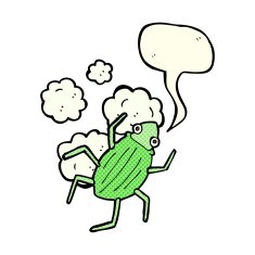 cartoon bug with speech bubble N22