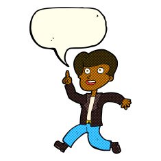 cartoon man with great idea speech bubble N18