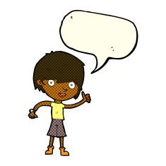 cartoon boy with positive attitude speech bubble N10