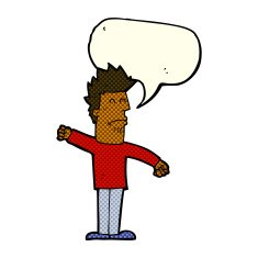 cartoon stressed man with speech bubble N41