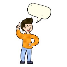 cartoon man with idea speech bubble N64