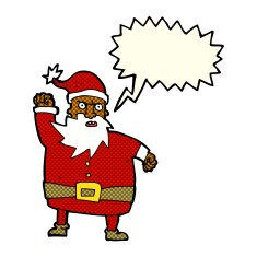 cartoon santa claus with speech bubble N111