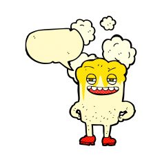 cartoon happy tooth with speech bubble N19