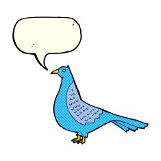 cartoon bird with speech bubble N174