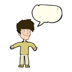 cartoon happy man with speech bubble N262