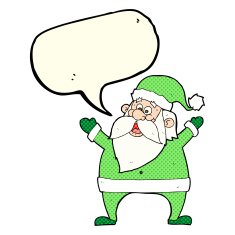 jolly santa cartoon with speech bubble N17