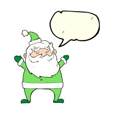 jolly santa cartoon with speech bubble N18