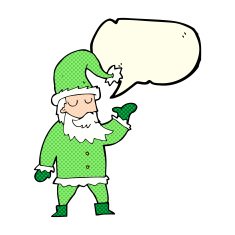 cartoon santa claus with speech bubble N112