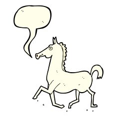 cartoon horse with speech bubble N22