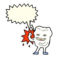 cartoon strong healthy tooth with speech bubble N6