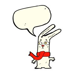 cartoon rabbit with speech bubble N51