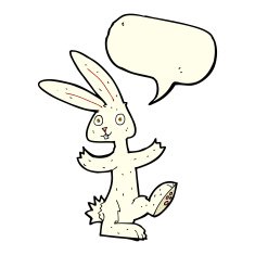 cartoon rabbit with speech bubble N52