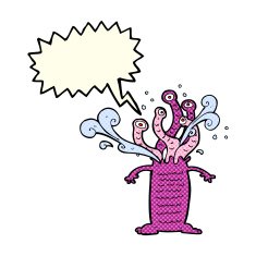 cartoon monster with speech bubble N27