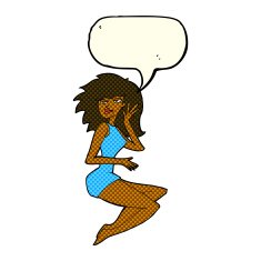 cartoon sexy woman with speech bubble N11