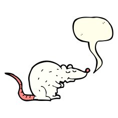 cartoon rat with speech bubble N3