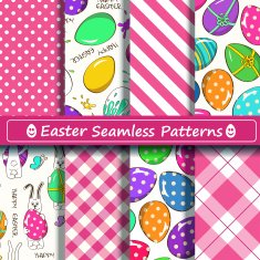 Set of scrapbook Easter seamless patterns
