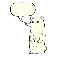 funny cartoon polar bear with speech bubble N15