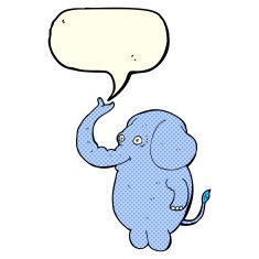 cartoon funny elephant with speech bubble N11