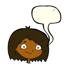 cartoon happy female face with speech bubble N109