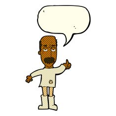 cartoon annoyed old man with speech bubble N39