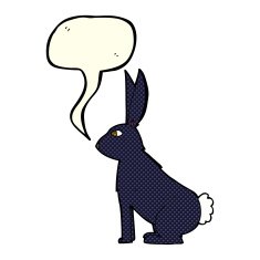 cartoon rabbit with speech bubble N53
