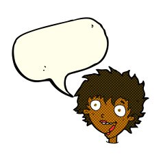cartoon crazy excited woman with speech bubble N11