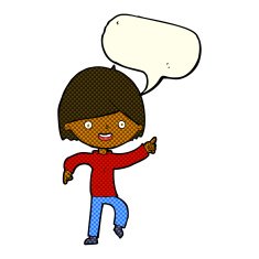 cartoon man pointing with speech bubble N114