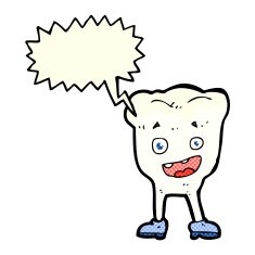 cartoon tooth with speech bubble N9