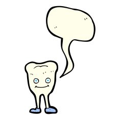 cartoon happy tooth with speech bubble N21