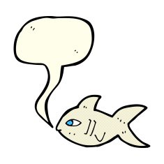 cartoon fish with speech bubble N45