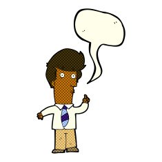 cartoon man with question speech bubble N6