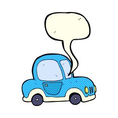 cartoon car with speech bubble N20