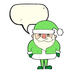 cartoon happy santa claus with speech bubble N17