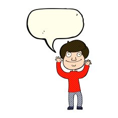 Cartoon happy boy with speech bubble N139