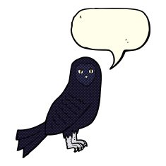 Cartoon owl with speech bubble N38