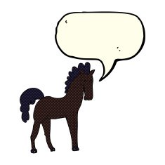cartoon horse with speech bubble N23