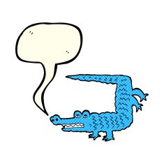 cartoon crocodile with speech bubble N17