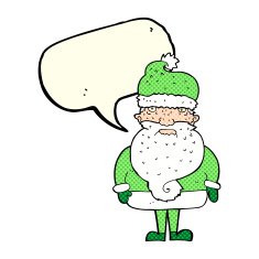 cartoon santa claus with speech bubble N116