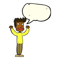 cartoon stressed man with speech bubble N42
