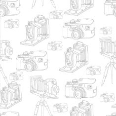 Vintage Seamless Background with Retro Camera N4