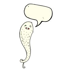 cartoon spooky ghost with speech bubble N27