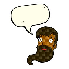 cartoon bearded man with speech bubble N28