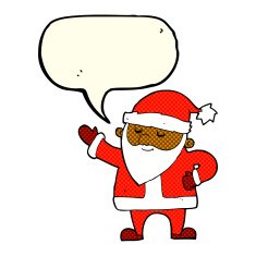 cartoon santa claus with speech bubble N118